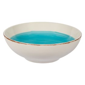 Μπολ Σερβιρίσματος Κεραμικό Μπεζ Τυρκουάζ 1.7 lt