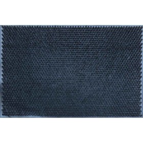 Πατάκι - Χαλάκι Εξώπορτας Rubber Μαύρο Καρφιά Λουλούδια 60x40 cm