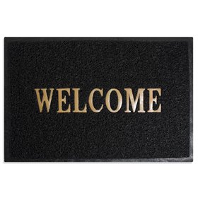Πατάκι - Χαλάκι Εξώπορτας Spaghetti Μαύρο &quotWelcome&quot 60x40 cm