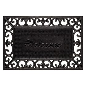 Πατάκι - Χαλάκι Εξώπορτας Μαύρο Wellcome Πλαίσιο Κάγκελο 60x40 cm