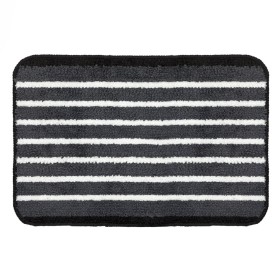Πατάκι Μπάνιου Γκρι Λευκό Ριγέ 60x40 cm