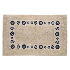 Χαλάκι Μπάνιου Βαμβακερό Μπεζ Σχέδιο Μάτια 80x50 cm