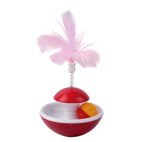 Παιχνίδι Γάτας Περιστρεφόμενο με Μπαλάκι &amp Φτερό 10.5x17 cm