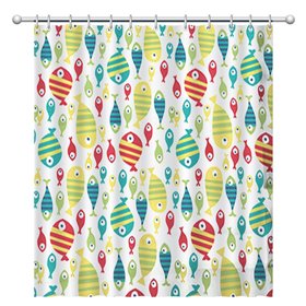 Κουρτίνα Μπάνιου Χρωματιστά Ψαράκια 180x180 cm