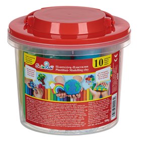 Πλαστελίνες σε Κουβά 10 Διαφορετικά Χρώματα  - 500 g