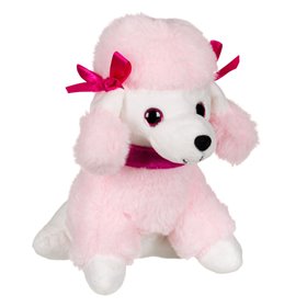 Λούτρινο Σκυλάκι Κανίς Φούξια Φιόγκοι 16 cm