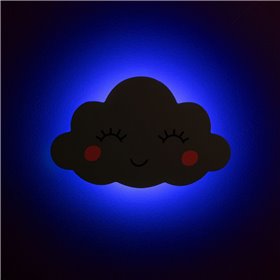 Φωτιστικό Παιδικό Ξύλινο Συννεφάκι Γαλάζιο LED 22x16.5 cm