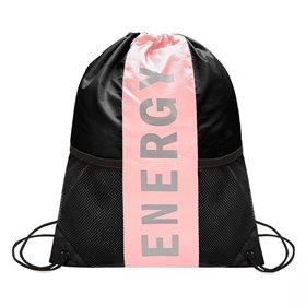 Σακίδιο Αθλητικό με Τσεπάκια Δίχτυ Μαύρο Ροζ &quotENERGY&quot 33x42 cm