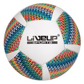 Μπάλα Ποδοσφαίρου Λευκή Χρωματιστές Ζιγκ Ζαγκ Γραμμές Νο.2 Μπάλα Ποδοσφαίρου Λευκή Χρωματιστές Ζιγκ Ζαγκ Γραμμές Νο.2