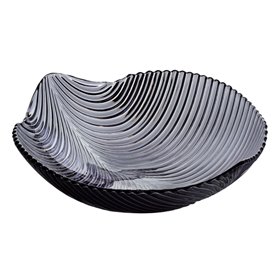 Μπολ Σερβιρίσματος Πλαστικό Γκρι Ανάγλυφο Σχήμα Φύλλο 28x29.5x7.5 cm