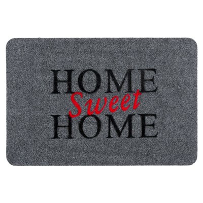 Πατάκι - Χαλάκι Εξώπορτας Γκρι &quotHome Sweet Home&quot 60x40 cm