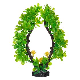 Διακοσμητικό Ενυδρείου Φυτό Πράσινο Κίτρινα Λουλούδια 17x23 cm