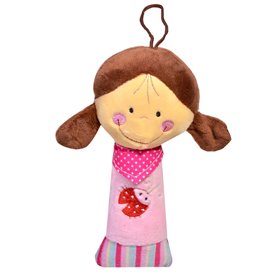Κουδουνίστρα Πίεσης Λούτρινη Ροζ Κορίτσι 20 cm