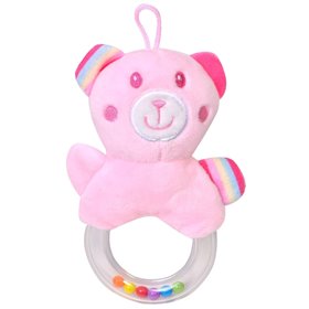 Κουδουνίστρα Δαχτυλίδι Λούτρινη Ροζ 16 cm 