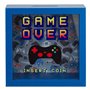 Κουμπαράς Fancy Ξύλινος Τετράγωνος Μπλε Game Over 15.5x6x15.5 cm