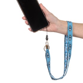 Αξεσουάρ Κολιέ Κινητού Μπλε Ιμάντας Μάτι Μπλε 46 cm