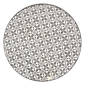 Πιάτο Σερβιρίσματος Φαγητού Πορσελάνη Μπεζ Μαύρο Μοτίβο 26.5 cm