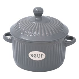 Μπολ Σούπας Κεραμικό Γκρι Soup με Καπάκι 600 ml Μπολ Σούπας Κεραμικό Γκρι Soup με Καπάκι 600 ml