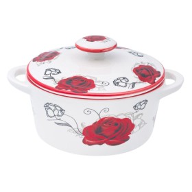 Μπολ Σούπας Κεραμικό Κόκκινο Τριαντάφυλλο με Καπάκι 600 ml Μπολ Σούπας Κεραμικό Κόκκινο Τριαντάφυλλο με Καπάκι 600 ml