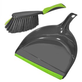 Σετ Φαράσι - Βούρτσα Πλαστικό Γκρι Λαχανί