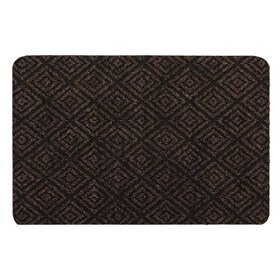 Πατάκι - Χαλάκι Εξώπορτας Καφέ Μαύρο Ανάγλυφοι Ρόμβοι 60x40 cm