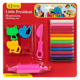 Σετ Πλαστελίνες 12 Διαφορετικά Χρώματα Καλούπια Πλάστη &amp Μαχαίρι - 18 τμχ.