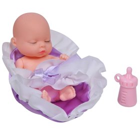 Κούκλα Μωρό με Μωβ Παπλωματάκι 11 cm