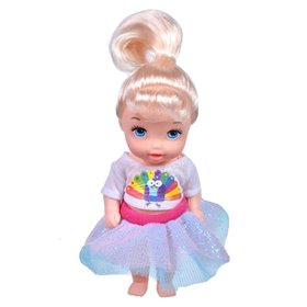 Κούκλα Μίνι Πριγκίπισσα Λευκό Μπλουζάκι &amp Φούστα 12 cm