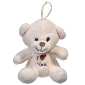 Λούτρινο Αρκουδάκι Μπεζ &quotI Love You&quot 11 cm