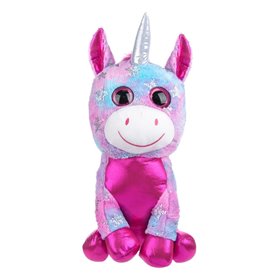 Λούτρινος Μονόκερος Μωβ Glitter Μάτια 15 cm