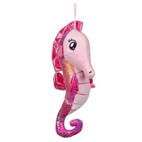 Λούτρινος Ιππόκαμπος  Ροζ Glitter 24 cm