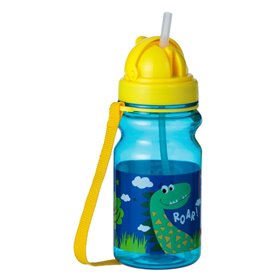 Παγούρι Παιδικό Pop Up Πλαστικό Μπλε Κίτρινο Δεινόσαυροι 350ml 