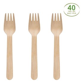 Πιρούνια Μικρά Ξύλινα 16cm - 40 τμχ.