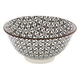 Μπολ Σερβιρίσματος Πορσελάνη Μπεζ Μαύρο Μοτίβο 690 ml