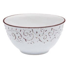 Μπολ Σερβιρίσματος Κεραμικό Off White Ανάγλυφο 750 ml
