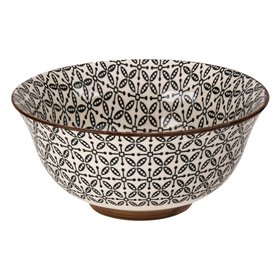 Μπολ Σερβιρίσματος Κεραμικό Μπεζ Μαύρο Μοτίβο 500 ml