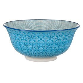 Μπολ Σερβιρίσματος Κεραμικό Σιέλ Ανάγλυφα Σχέδια 500 ml