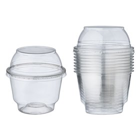 Μπολ Πλαστικά Διάφανα Επαναχρησιμοποιούμενα με Καπάκι Μπομπέ 285 ml - 10 τμχ.