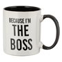 Κούπα Κεραμική Λευκή Μαύρη Μήνυμα &quotBECAUSE I'M THE BOSS&quot 350 ml