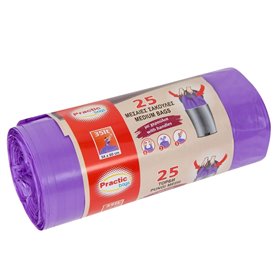 Σακούλες Απορριμμάτων Μωβ με Χερούλια 35 lt - 25 τμχ.