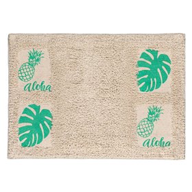 Πατάκι Μπάνιου Βαμβακερό Μπεζ Τροπικά Φύλλα Aloha 60x40 cm