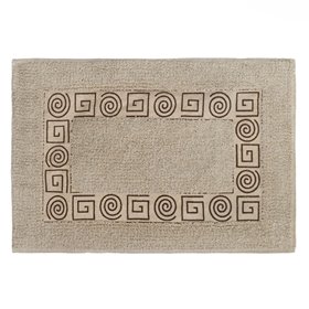 Πατάκι Μπάνιου Βαμβακερό Μπεζ Τύπωμα Μαίανδροι 60x40 cm