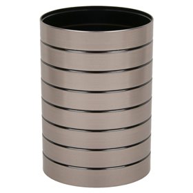 Θήκη Οδοντόβουρτσας Μαύρη Ασημί Ριγέ 7.5x10.5 cm