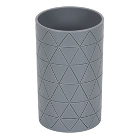 Θήκη Οδοντόβουρτσας Πλαστική Γκρι Τριγωνικό Σχέδιο 7x12 cm