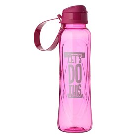 Παγούρι Αθλητικό Πλαστικό Φούξια και Καπάκι με Τύπωμα 630 ml