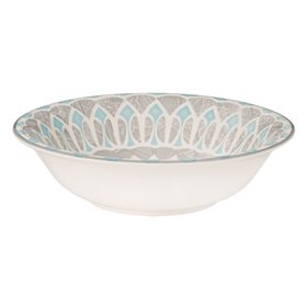Μπολ Σερβιρίσματος Κεραμικό Γκρι Τυρκουάζ Σχέδια 565 ml