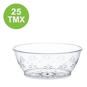 Μπολ Πλαστικά Διάφανα Επαναχρησιμοποιούμενα με Σχέδιο Λουλούδια 180 ml - 25 τμχ.