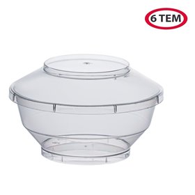 Μπολ Πλαστικά Στρογγυλά Διάφανα Επαναχρησιμοποιούμενα με Καπάκι 200ml - 6 τμχ.