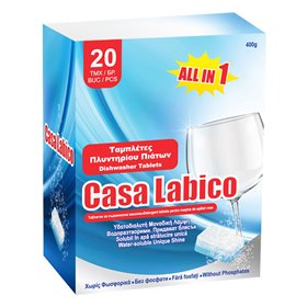 Απορρυπαντικό Πλυντηρίου Πιάτων σε Ταμπλέτες Casa Labico - 20 τμχ. Απορρυπαντικό Πλυντηρίου Πιάτων σε Ταμπλέτες Casa Labico - 20 τμχ.