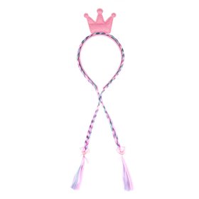 Αποκριάτικη Στέκα Μαλλιών Παιδική Rainbow Κοτσίδες με Στέμμα